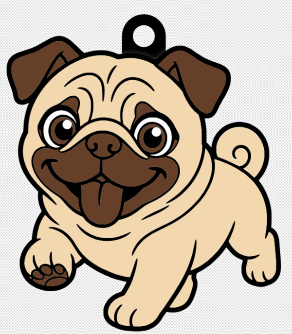 Finished custom pet keychain
